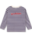 Wynken - longsleeve pocket tee - navy/ecru