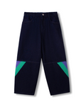 Wynken - wrapped jeans - ultramarine green stripe