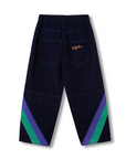 Wynken - wrapped jeans - ultramarine green stripe