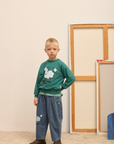 Weekend house kids - pom pom dog denim pants