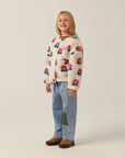 The campamento - kids - big flowers jacket - ecru