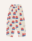 The campamento - kids - big flowers corduroy trousers - ecru