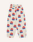 The campamento - kids - big flowers corduroy trousers - ecru