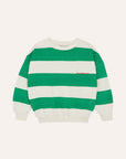 The Campamento - kids - stripes sweatshirt - green/off white