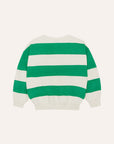 The Campamento - kids - stripes sweatshirt - green/off white