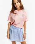 Indee - embroidery t-shirt - vacancy begonia pink