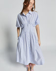Indee - dress with pleats - valois hydra blue
