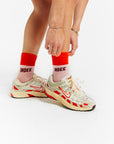 Indee - bicolor logo socks - various pink