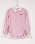 Indee - striped embroidery shirt - vizcaya pink