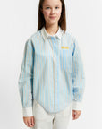 Indee - striped embroidery shirt - vizcaya sky blue