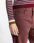 Indee - wallaby - fitted stripe polo pullover - merlot red
