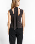 Indee - wanna - lurex top with scarf - black