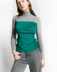 Indee - wapiti - fitted high neck pullover - grey melange