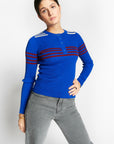 Indee - water - fitted round neck pullover - royal blue