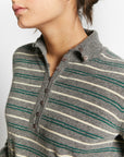 Indee - webcam - stripe button pullover - grey
