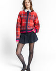 Indee - wallstreet - brushed wrap skirt short - navy
