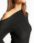 Indee - wrap - lurex short dress - black