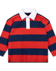 Repose Ams - polo sweatshirt - navy red block stripe
