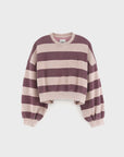 Bellerose - fenya sweatshirt - stripe burgundy