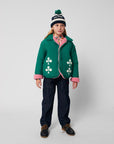 Bobo Choses - kids - clover reversible sheepskin jacket - green