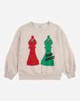 Bobo Choses - kids - checkmate sweatshirt - offwhite