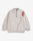 Bobo Choses - kids - bolder half zipped sweatshirt - heather grey