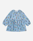Bobo Choses - baby - game pawns allover denim dress - light blue