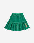 Bobo Choses - kids - clover velvet skirt - green