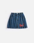 Bobo Choses - kids - Pickles The Dog Striped denim skirt