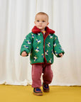 Bobo Choses - baby - la oca allover reversible sheepskin jacket - green