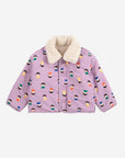 Bobo Choses - baby - game pawns allover reversible sheepskin jacket - lavender