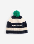 Bobo Choses - kids - bobo striped beanie - midnight blue