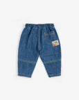 Bobo Choses - baby - taxi saurus tag denim pants