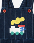 Bobo Choses - baby - choo choo denim dungaree - midnight blue