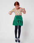 Bobo Choses - kids - clover velvet skirt - green