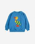 Bobo Choses - baby - striped duck sweatshirt - blue