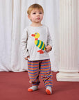 Bobo Choses - baby - striped duck t-shirt - grey