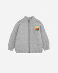 Bobo Choses - baby - choo choo quilted zipped sweatshirt - light grey