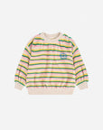 Bobo Choses - baby - have fun striped sweatshirt - multicolor cream