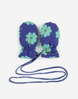 Bobo Choses - baby - lucky clover allover padded mittens - blue