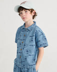 Bobo Choses - kids - Pickle The Dog all over denim shirt