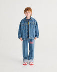 Bobo Choses - kids - Pickles The Dog Striped denim pants