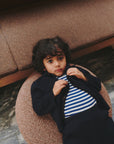 Fub - kids - merino felted polo cardigan - dark navy
