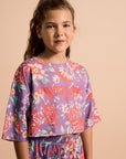 Maison Mangostan - vintage flowers crop top - purple