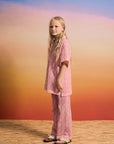 Maison Mangostan - wavy knit pants - pink