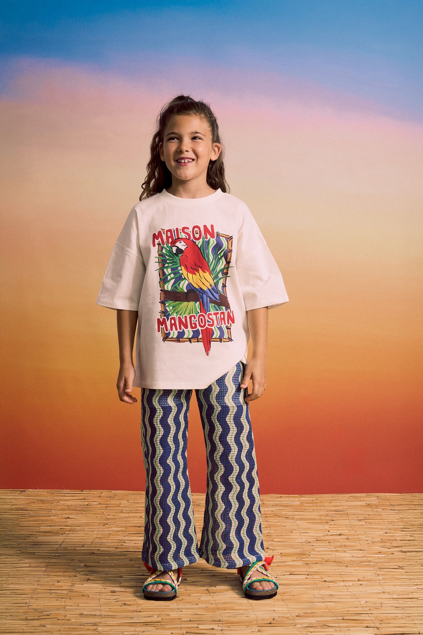 Maison Mangostan - loros t-shirt - offwhite – Kids Collective