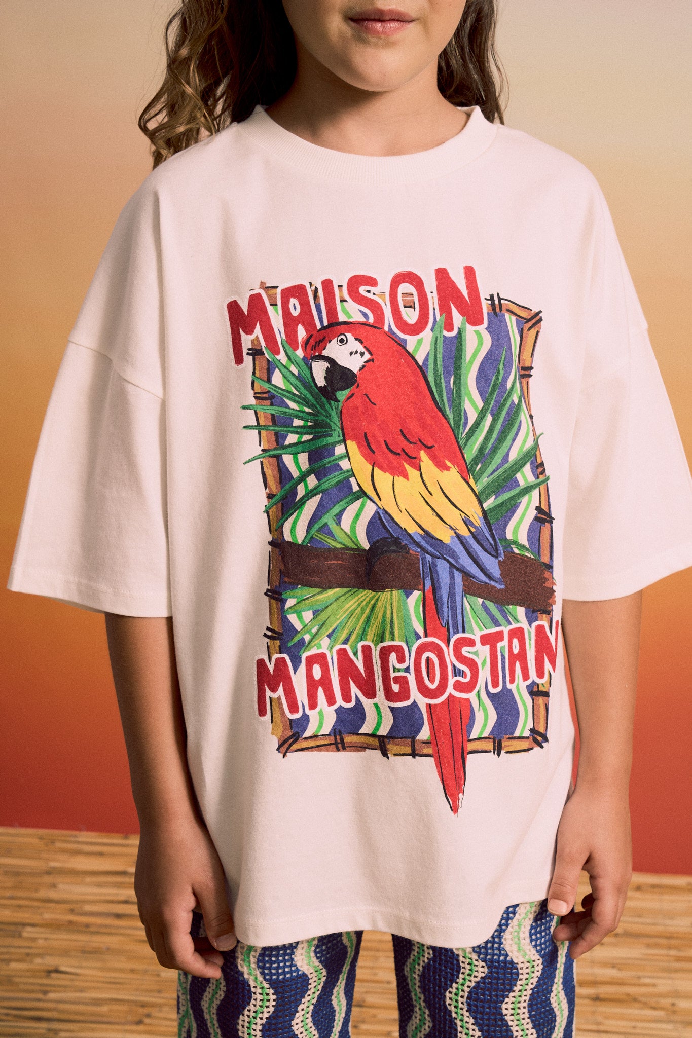 Maison Mangostan - loros t-shirt - offwhite – Kids Collective