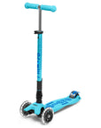 Micro Step - foldable Scooter Maxi Micro deluxe led- blue