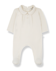 1+ in the family - elia - collar footed onesie - ecru