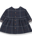 1+ in the family - patricia - big check fleece dress - dark blue